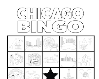 Bingo à Chicago ! Téléchargement immédiat : jeux pour la famille, activités de voyage pour enfants, liste des choses à faire pour Chicago, chasse au trésor à Chicago