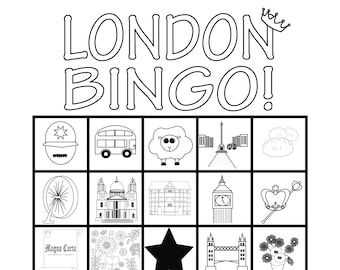 London Bingo!Jeux de voyage pour enfants, Activités familiales Téléchargement instantané