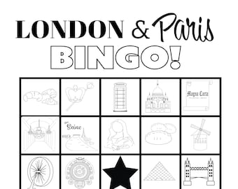 London and Paris Bingo! London and Paris bucket list scavenger hunt , Kids travel games and activites. Europe Travel Instant Download