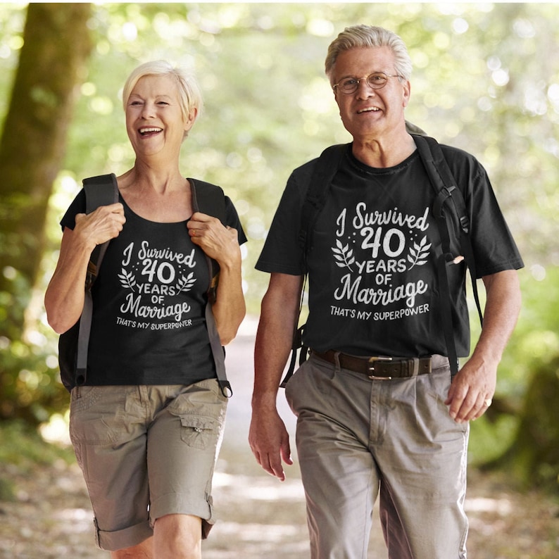 I Survived 40 Years of Marriage Anniversary Shirt 40th Wedding Gift Unisex Clothing 40th Year Anniversary Gift