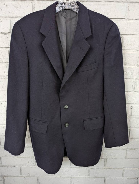 Vintage Men's Blue Wool Blazer Sportcoat. 3 Butto… - image 1