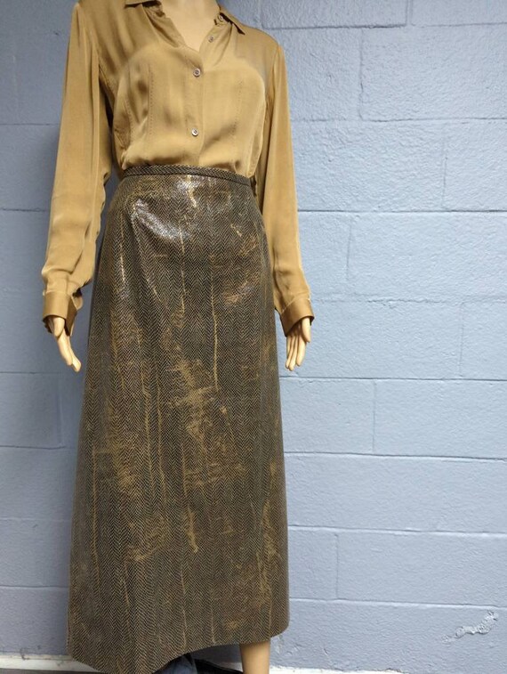 Vintage Russell Kemp New York Faux Snakeskin Midi Ski… Gem