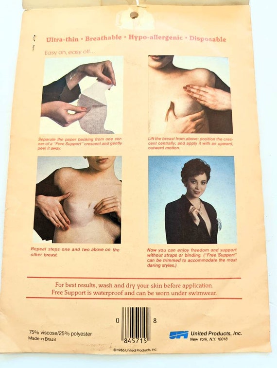 1980s Self Adhesive Free Support alternative Bra.… - image 6