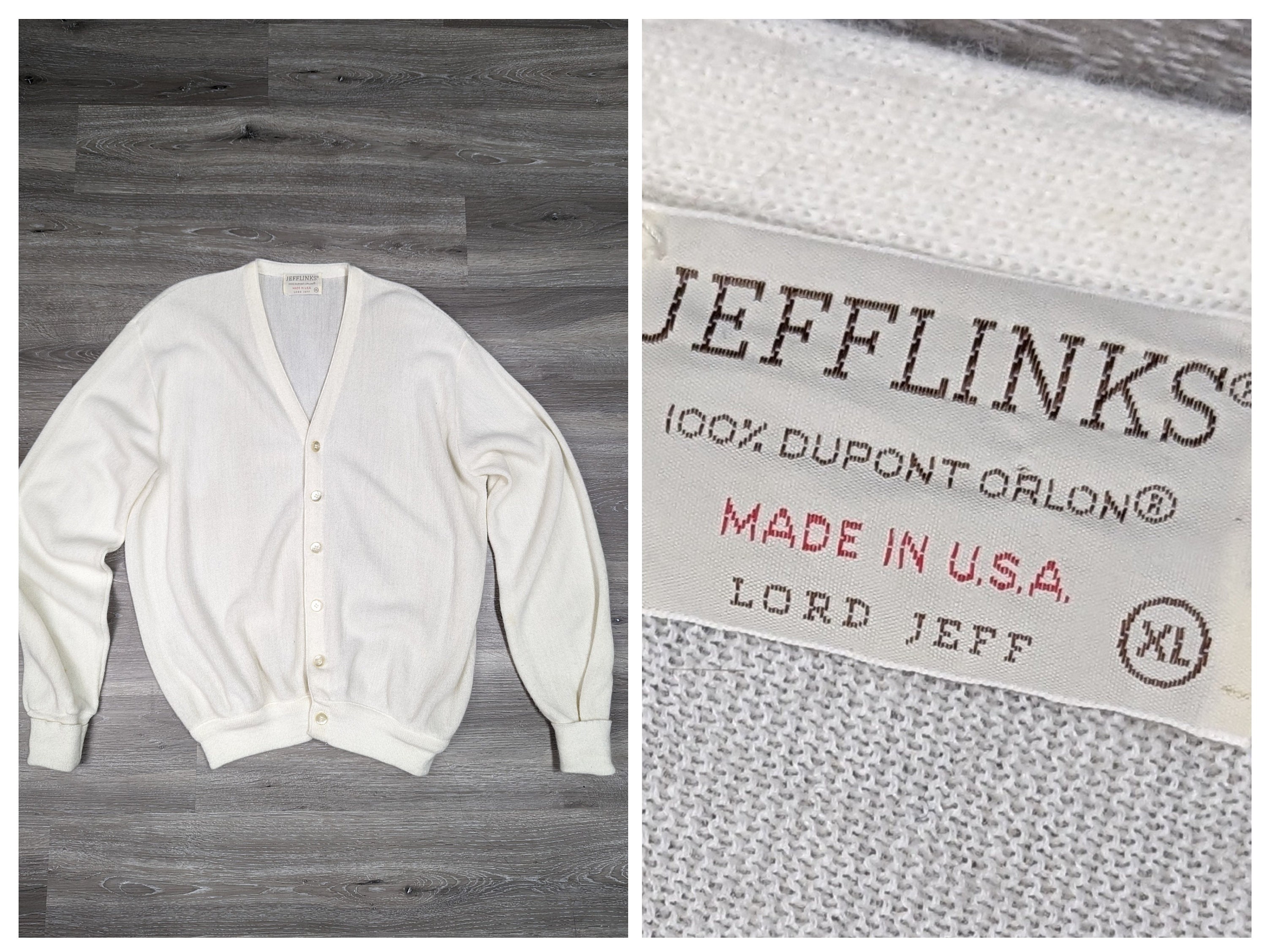 80s Classic Men's Golf Cardigan Sweater. White JEFFLINKS - Etsy Israel