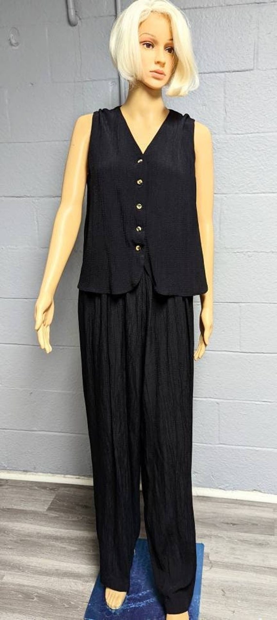 Buy Vintage Black Jumpsuit Women's Size 10. One Piece Wide Leg