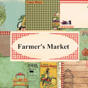 Farmers Market Digital Junk Journal paper kit
