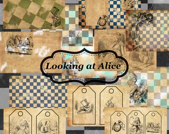 Looking at Alice junk journal printable digital kit