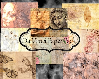 Da Vinci Paper Pack Junk Journal Collage Mixed Media