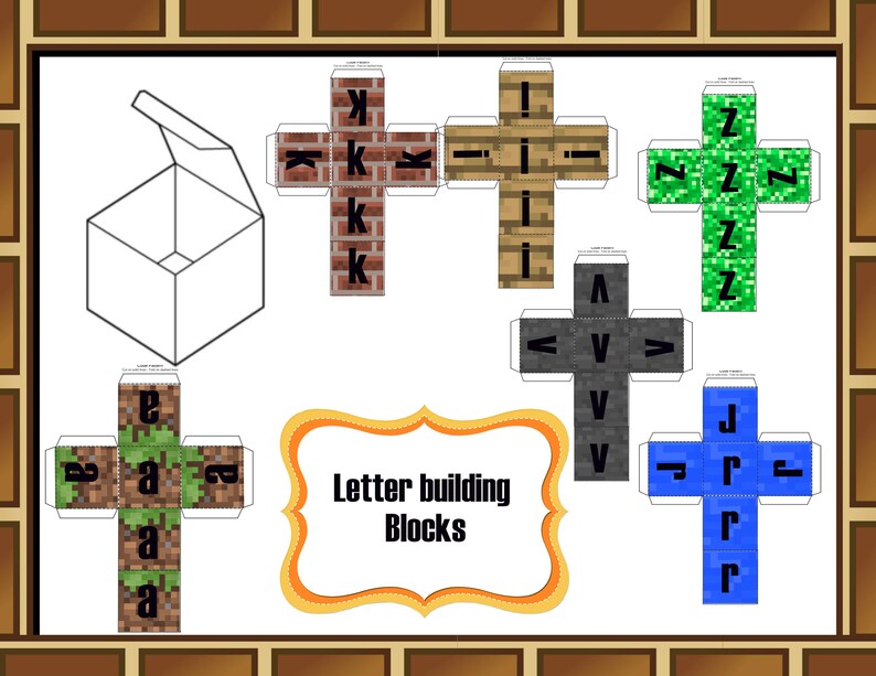 Print and Cut Building Block Letters Homeschool Learning - Etsy