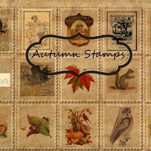 Autumn Stamps junk journal mixed media éphémères