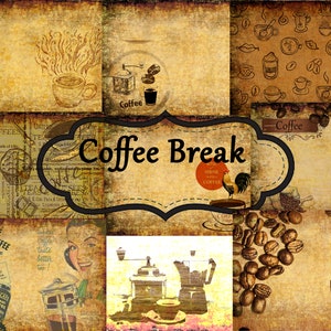 Coffee Break junk journal digital ephemera