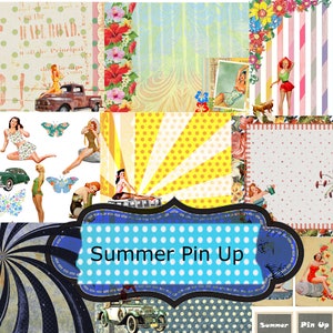 Summer Pin up junk journal digital kit