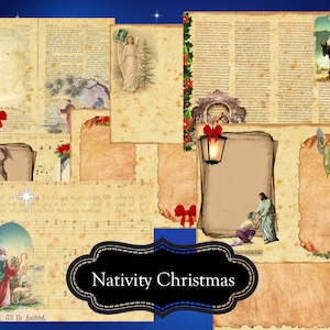 Nativity Christmas Junk Journal Digital kit