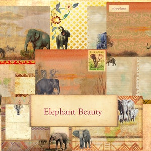 Elephant Beauty Junk Journal Dgital Kit