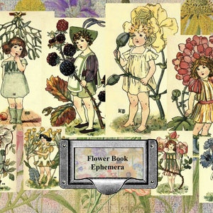 Flower book Ephemera for Junk Journal