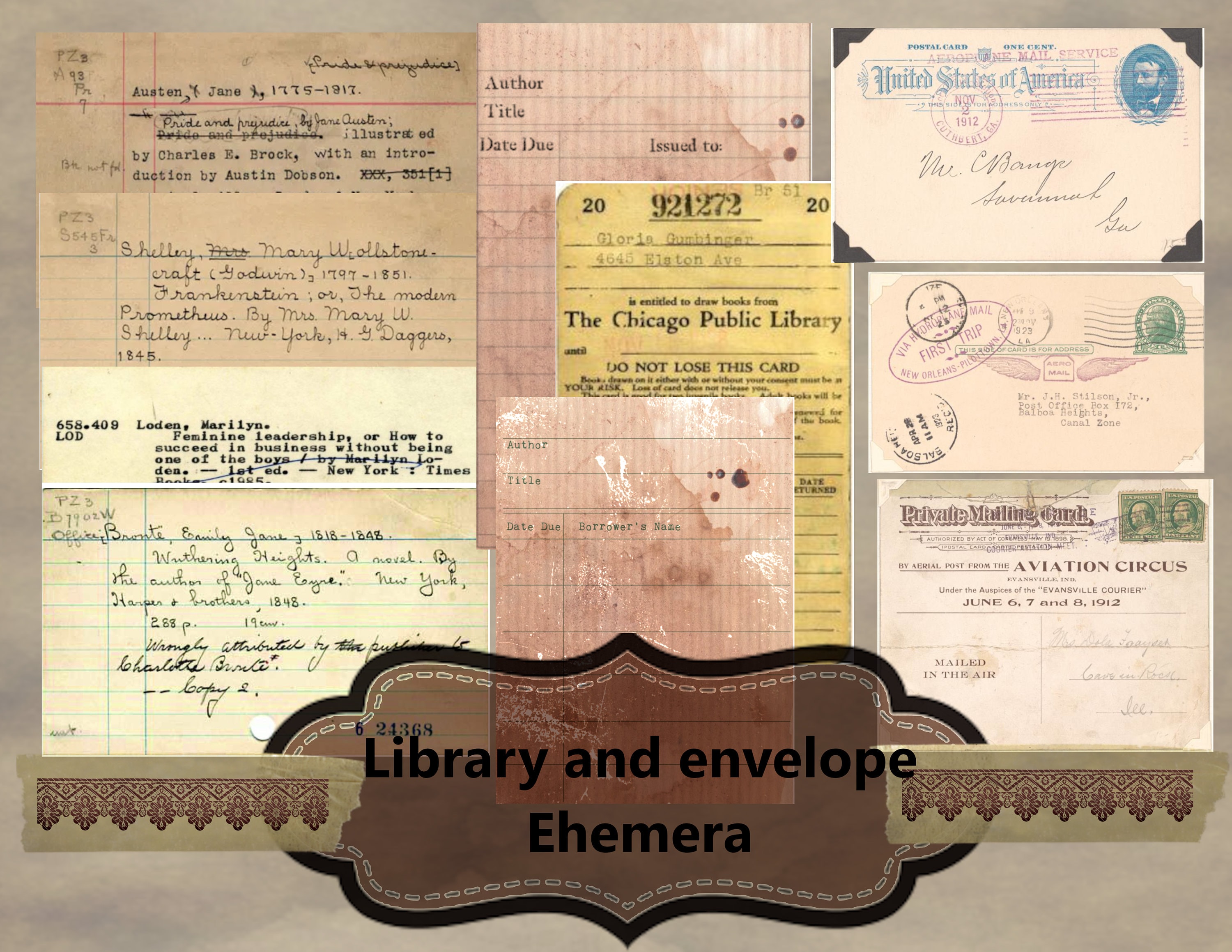Library and envelope ephemera junk journal