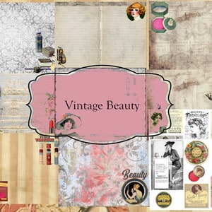 Vintage Beauty Junk Journal Digital Kit