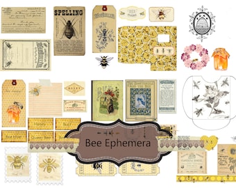 Bee ephemera junk journal