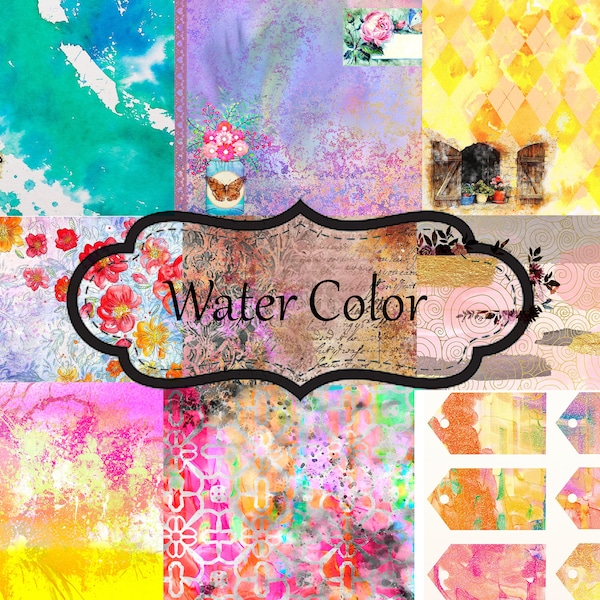 Watercolor Junk Journal Digital Kit