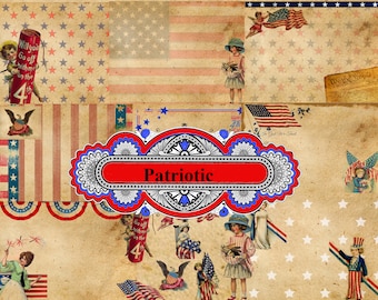 Patriotic 4th of July Junk Journal Digital Kit