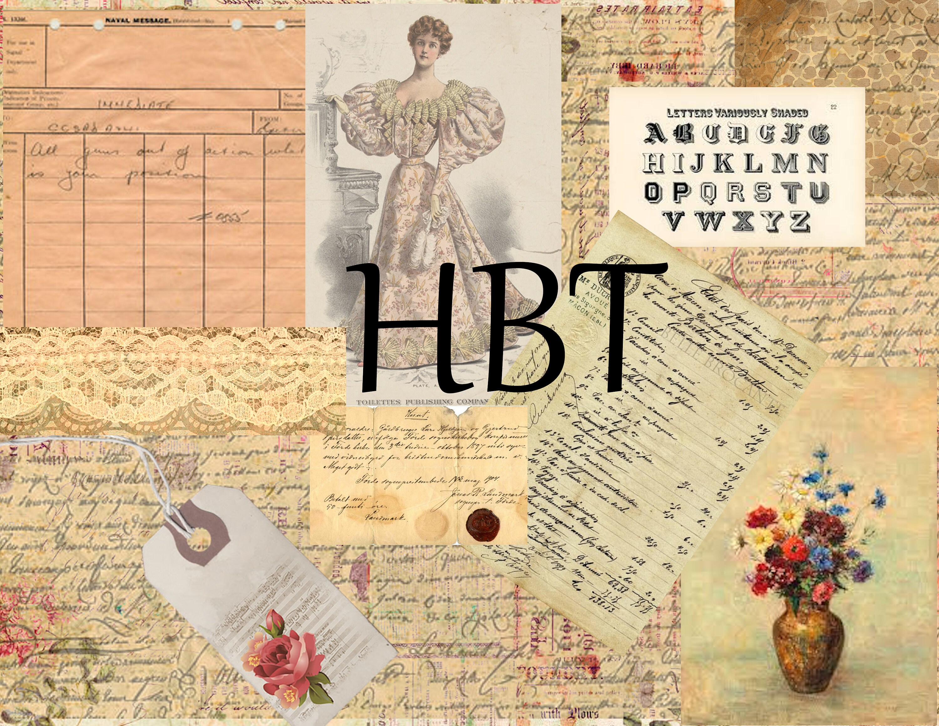 Vintage Collage Mixed Media Junk Journal Kit - Etsy