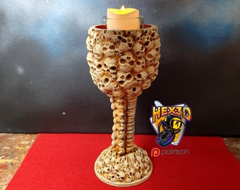 Gothic Elegance. Skull Chalice Tealight Holder