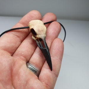 Gotiskt korpskallehalsband - Handmålad miniatyrskräckgåva - Smycken med konstben för samlare av udda slag bild 8