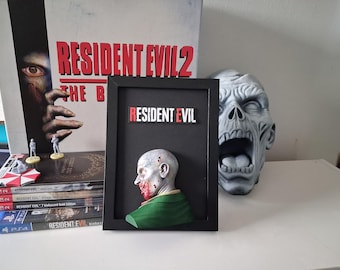 Resident Evil Zombie Head Wall Art | Hand Painted 3D Printed Horror Decor | Zombie Bust | Survival Horror Collectible | Gamer Gift