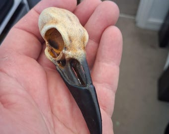 Hand-Painted Raven Skull Hair Clip | Gothic Hair Accessory | 3D Printed Crow Skull Barrette | Dark Fantasy | Witchy Hair Clip | Alternative