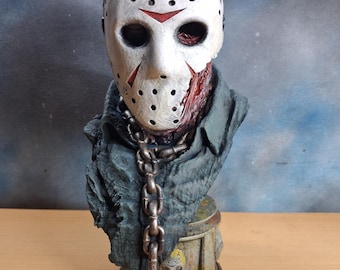 Jason Voorhees Friday the 13th Horror bust. Hand painted 3D printed horror collectible