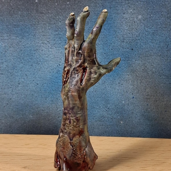 Ímã de geladeira em formato de mão de zumbi - Acessório de cozinha assustador e arrepiante com tema de mortos-vivos