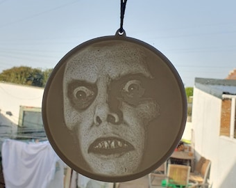 The Excorcist Pazuzu Demon lithophane. Horror window art.
