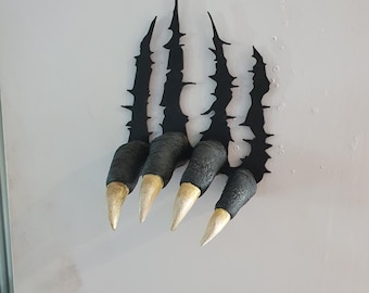 Monster claw wall decor. Horror decoration. Bedroom scary fun.