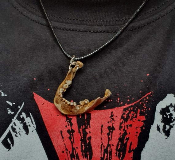 Human Jawbone Necklace Pendant Bone Jewelry Necklace Gothic Human Jawbone Necklace Pendant Bone Jewelry Necklace Gothic
