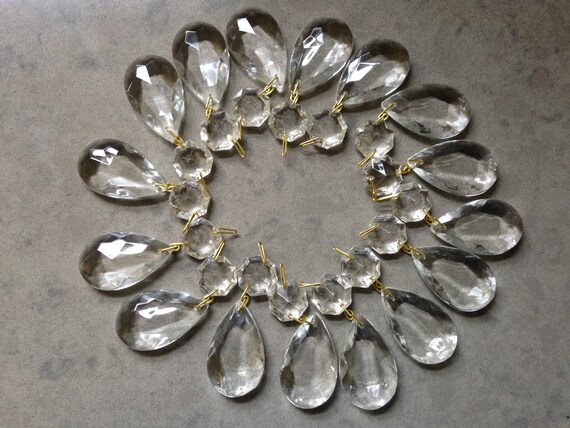 Glass Pendants Lot 12pcs Prisms Chandelier Parts Clear Teardrop Tear Drop Glass Pendants Lot 12pcs Prisms Chandelier Parts Clear Teardrop Tear Drop