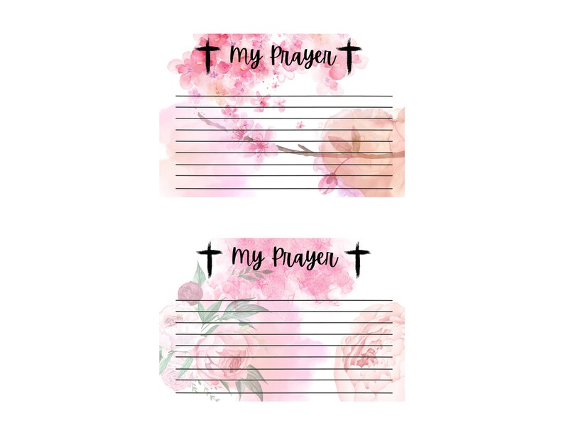 Blank Floral My Prayer Cards Printable Blank My Prayer Etsy