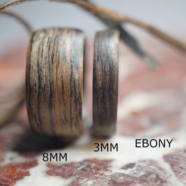 Bagues en bois courbé avec finition imperméable et durable - Bague en bois minimaliste - Bague en bois faite main sur mesure - Alliance pour homme et femme