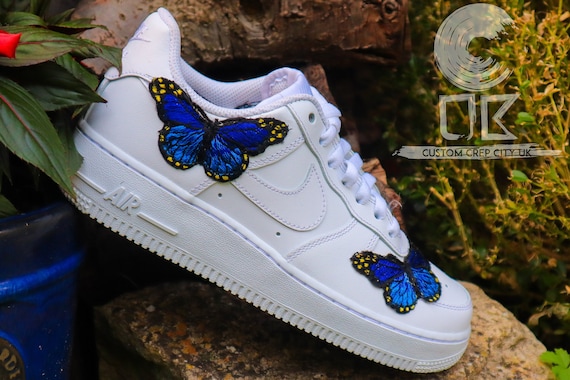 air force 1 with blue butterflies