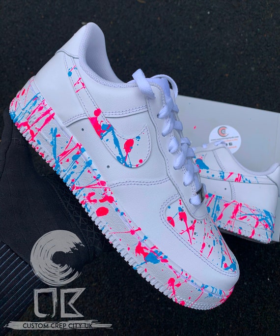 Custom Nike Air Force 1 Pink and Blue 