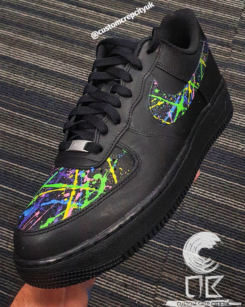 Custom Nike Air Force 1 Néon Multi Colour Splatter Splat | Etsy