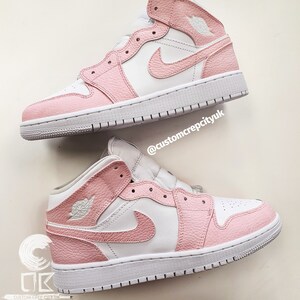 Custom Jordan 1 Blanco y Rosa Zapatillas Custom Custom | Etsy España