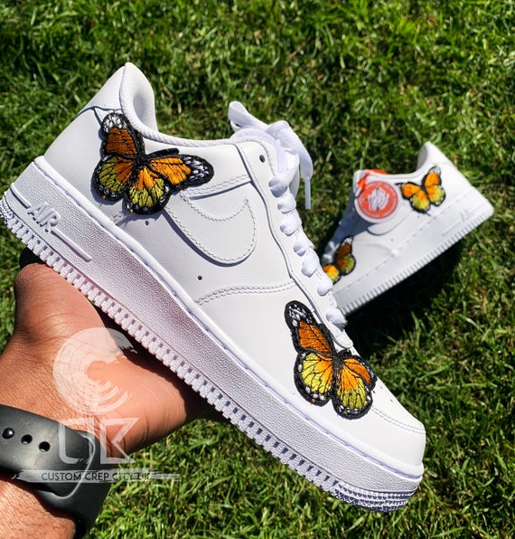 orange butterfly air force ones