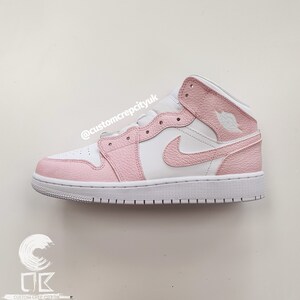 Custom Jordan 1 Blanco y Rosa Zapatillas Custom Custom | Etsy España