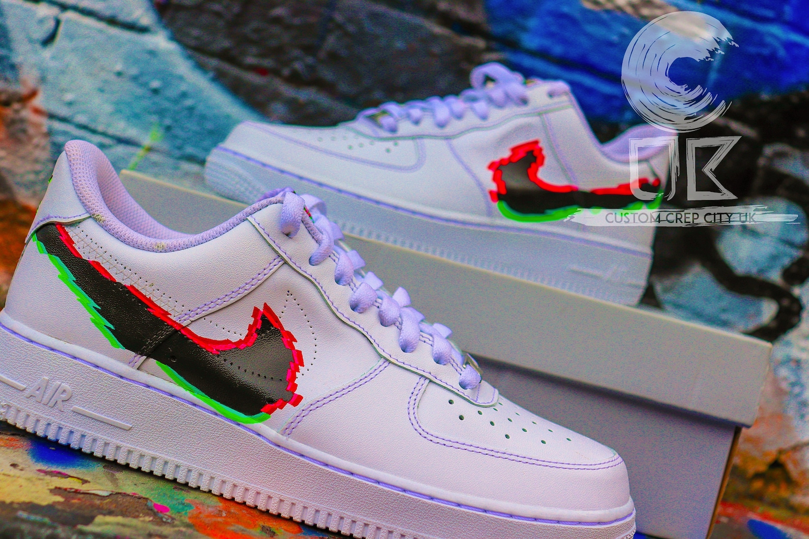 custom glitch air force 1