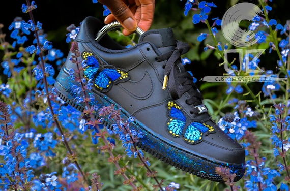 air force 1 with blue butterflies