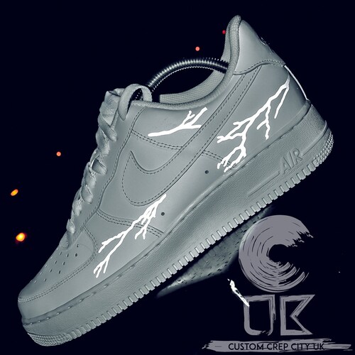 Reflective Lightning White Nike Air Force 1 Lightning Bolt | Etsy Australia