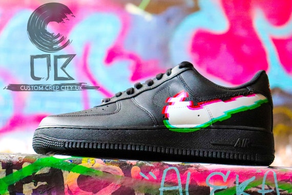custom nike air force 1 glitch