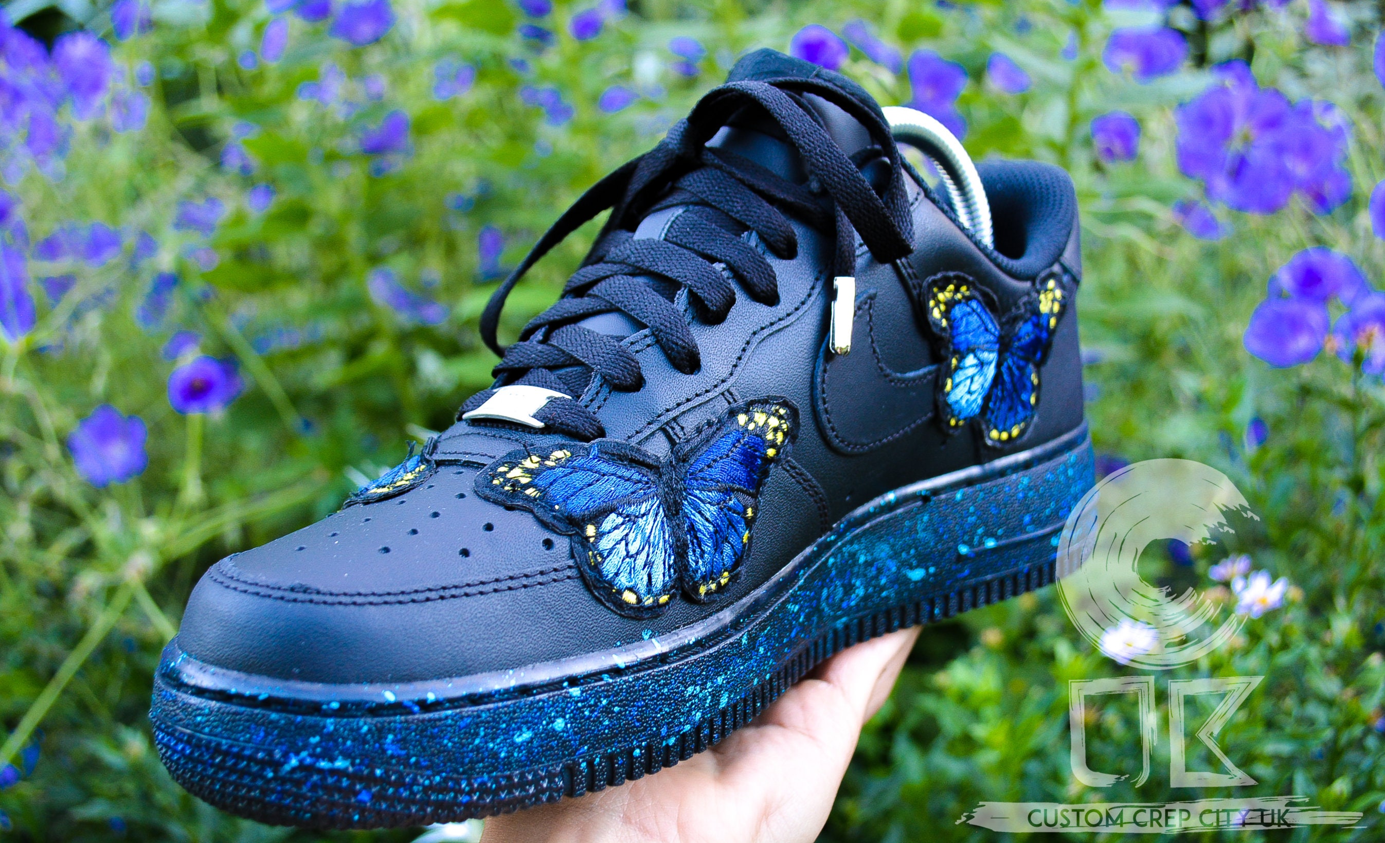 nike air force 1 blue butterfly