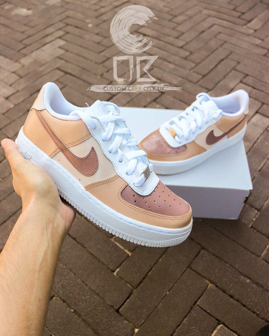 Custom Nike Air Force 1 toffee Takeover Caramel Custom AF1 | Etsy UK