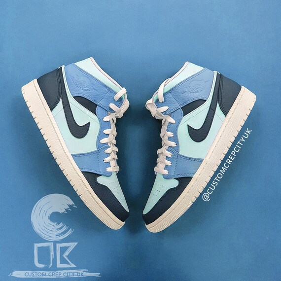 Custom Jordan 1 ocean Blues Custom Trainers Blue Custom | Etsy